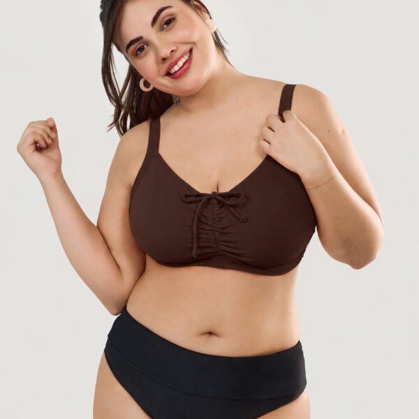 Corpiño de Malla Estilo Top Liso con Frunce | Art. 2398 y 2398/1