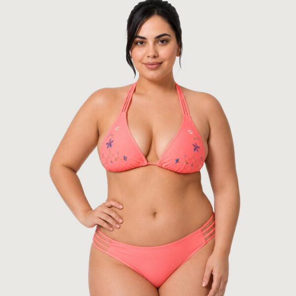 Bikini Lisa Bordada, Triangulo y Culoteless Art. 2285