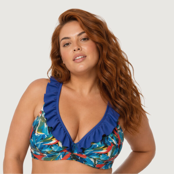 Corpiño Holter Estampado Con Volado Liso Art. 2420 y 2420/1
